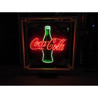 Original Coca-Cola 48" Button Porcelain Neon Sign